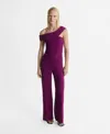 Mango One-shoulder Jumpsuit In Purple