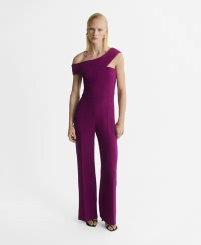 Mango Women's Asymmetric Neck Long Jumpsuit