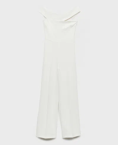 Mango Women's Asymmetric Neck Long Jumpsuit