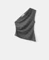 Mango Asymmetric Check Sleeveless Top In Gray