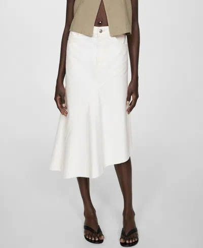 Mango Women's Asymmetrical Denim Skirt In Off White