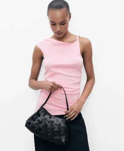 MANGO WOMEN'S ASYMMETRICAL FINE-KNIT TOP