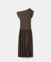 Mango One-shoulder Flared Maxi Dress In Black