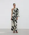 Mango Asymmetrical Flared-sleeve Jumpsuit In Black