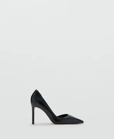 Mango Heeled Court Shoe In Black
