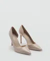 Mango Asymmetrical Heeled Shoes Grey In Gray