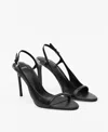 Mango Women's Asymmetrical Heels Leather Sandals In Black