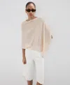 Mango Asymmetrical Knitted Cape Gold In Pink