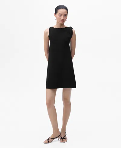 MANGO WOMEN'S ASYMMETRICAL KNITTED DRESS