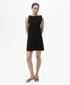 Mango Asymmetrical Knitted Dress With Strap In Black