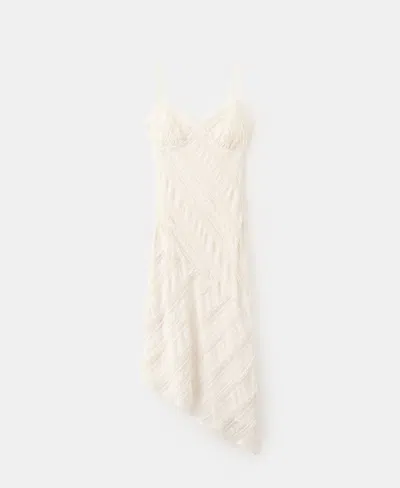 Mango Women's Asymmetrical Lace Dress In White