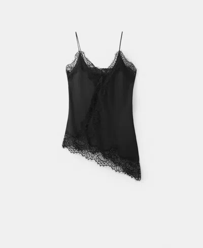 Mango Top Lingerie Dentelle Asymétrique Noir - Femme - Xl -  In Black