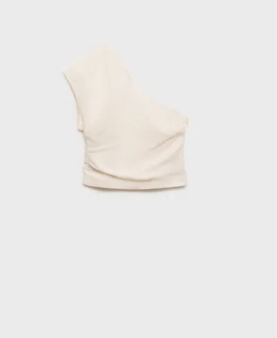 MANGO WOMEN'S ASYMMETRICAL LINEN TOP