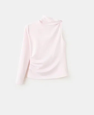 Mango Women's Asymmetrical Long-sleeve T-shirt In Pink