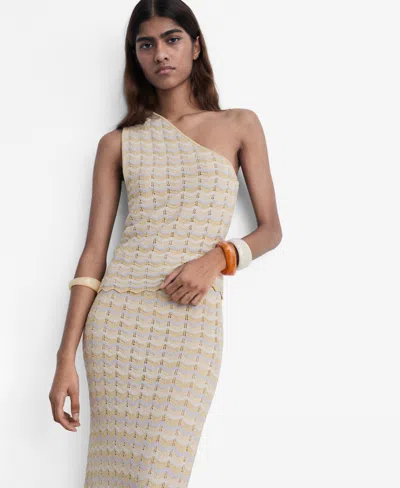 Mango Women's Asymmetrical Lurex Top In Neutral