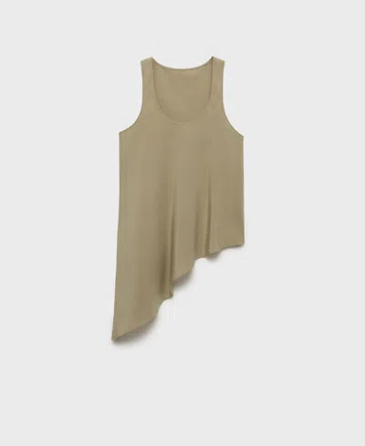 Mango Women's Asymmetrical Lyocell Top In Green