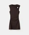 Mango Women's Asymmetrical Neck And Metallic Detail Dress In Burgundy