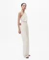 Mango Long Jumpsuit With Asymmetrical Neck In White