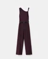 Mango Twist Strap Belted Jumpsuit In Burgundy