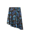 Mango Asymmetrical Printed Mesh Skirt In Black