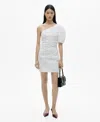 Mango Asymmetrical Puff-sleeve Dress White In White