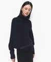 Mango Asymmetric Turtleneck Sweater In Blue