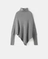 Mango Asymmetric Turtleneck Sweater In Gray
