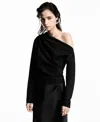 Mango Asymmetrical Sequined Blouse Black In Black