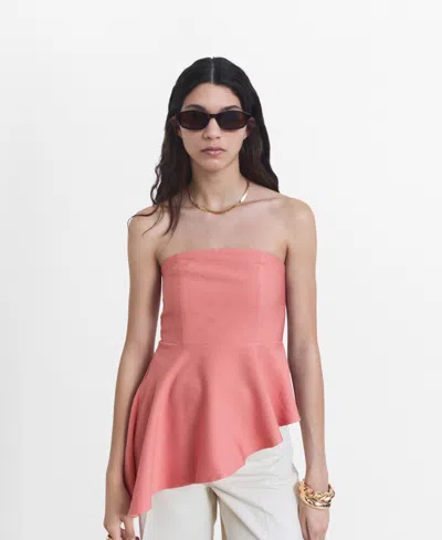 Mango Women's Asymmetrical Strapless Top