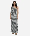 Mango Striped Asymmetrical Dress White In White