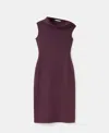 Mango Asymmetrical-neck Midi-dress In Burgundy
