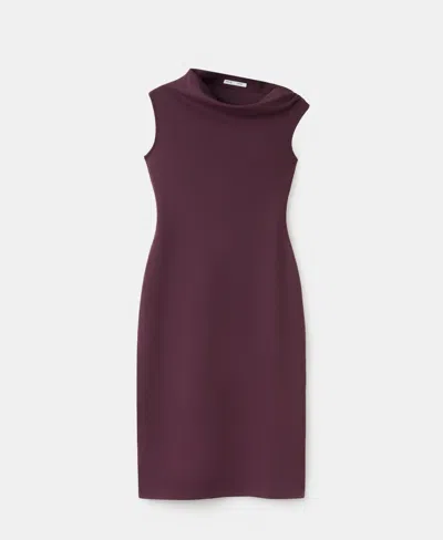 Mango Women's Asymmetrical-neck Midi Dress In Burgundy