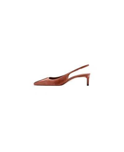 Mango Women's Aura Kitten-heel Pointed-toe Slingback Pumps In Cognac