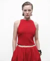 Mango Ikura Bow Cutout Sleeveless Top