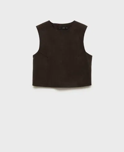 Mango Women's Back Buttons Detail Lyocell Top In Black