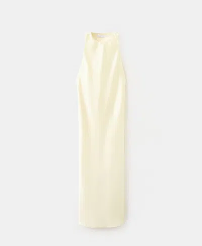 Mango Women's Back Detail Satin Dress In Neutral