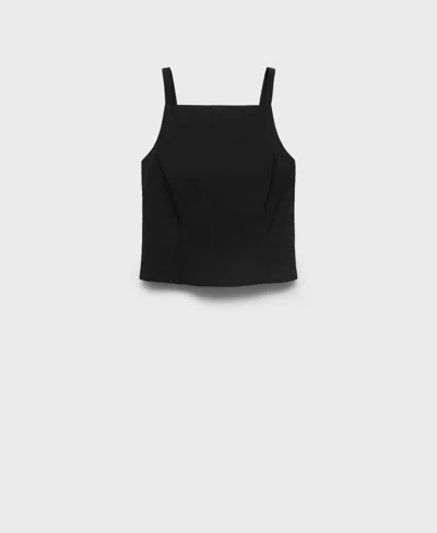 Mango Women's Back Tie Top In Black