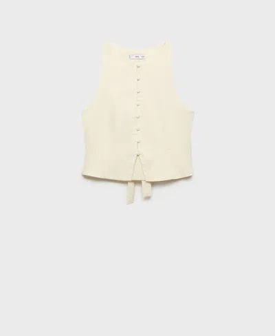 Mango Women's Back-tie Vest In Sand