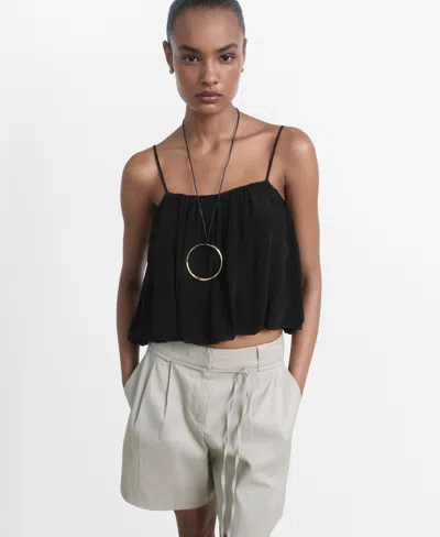 MANGO WOMEN'S BALLOON CROP TOP