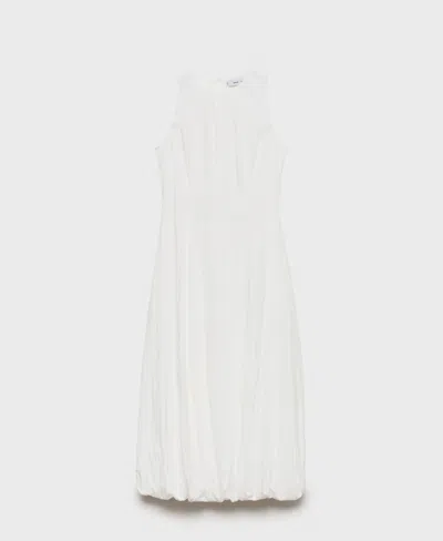 Mango Women's Balloon Effect Long Dress In White