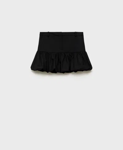 Mango Women's Balloon Ruffled Mini Skirt In Charcoal