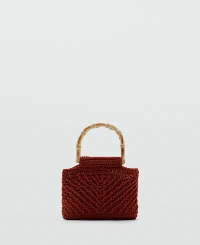 Mango Women's Bamboo Handle Handbag In Orange