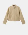 Mango Linen Blend Jacket In Animal Print
