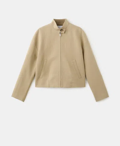 Mango Women's Band Collar Linen Jacket In Animal Print