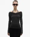 Mango Women's Bare Shoulders Lurex Sweater In Gray