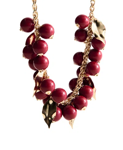 Mango Women's Beaded Chain Necklace In Gold