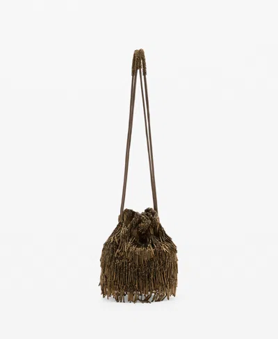 Mango Women's Beaded Handbag In Brown