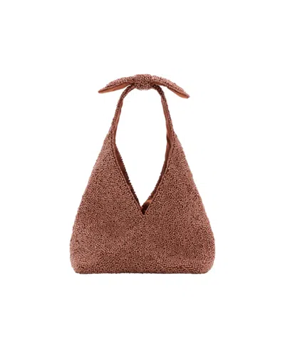 Mango Women's Beaded Handbag In Brown