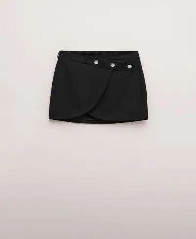 Mango Women's Belt And Buttons Skirt In Black