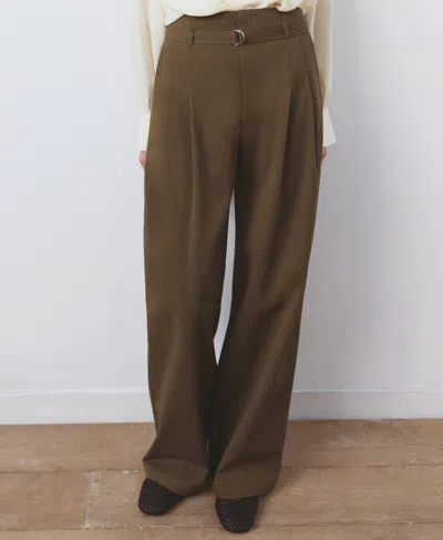 Mango Women's Belt Detail Straight Pants In Gray